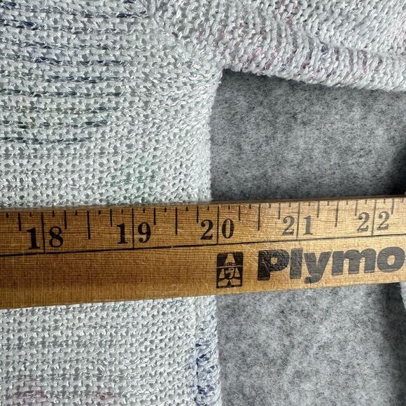 SIONI Pullover Sweater Womens L Butterfly Floral Knit Chiffon Layered Split Back - Picture 8 of 11